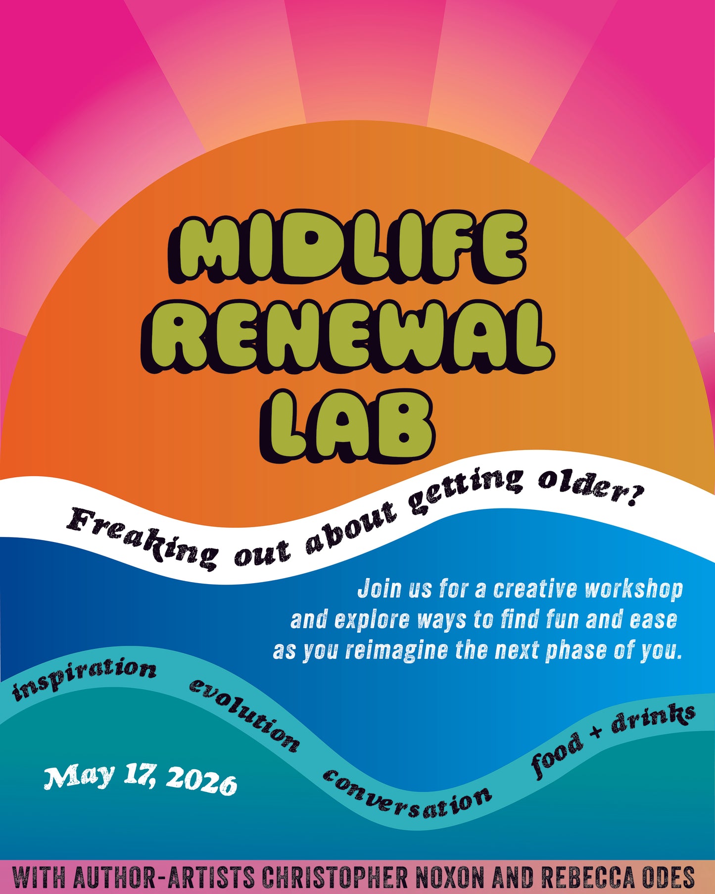 Mid Life Renewal Lab with Rebecca Odes and Christopher Noxon: May 17, 2026